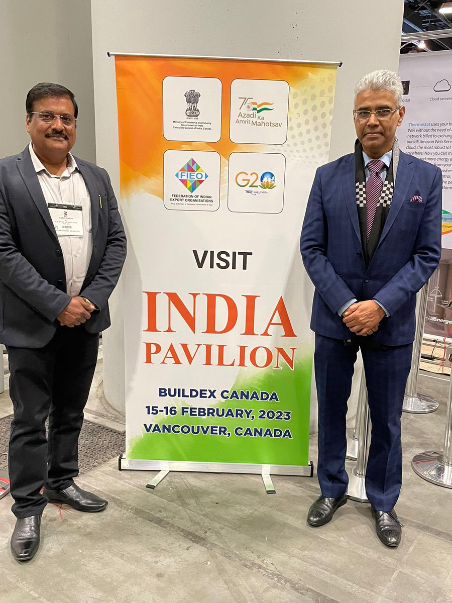cgivancouver's tweet image. Consul General @ManishGIfs inaugurated the India 🇮🇳 Pavilion at BUILDEX Canada 🇨🇦 exhibition in #Vancouver 16 Indian companies r displaying their products and services in building construction sector with support of @DoC_GoI and @FieoHq @HCI_Ottawa