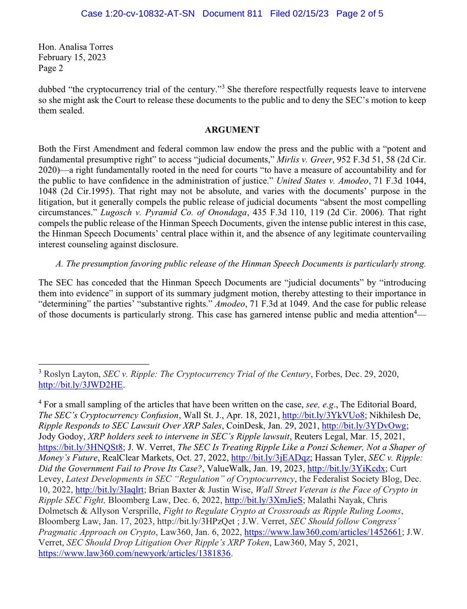FilanLaw's tweet photo. #XRPCommunity #SECGov v. #Ripple #XRP I’m hearing some people are having difficulty reading, on mobile devices, the Roslyn Layton Motion to Intervene.  Here are image files of the motion. https://t.co/3EOXiZaaFz