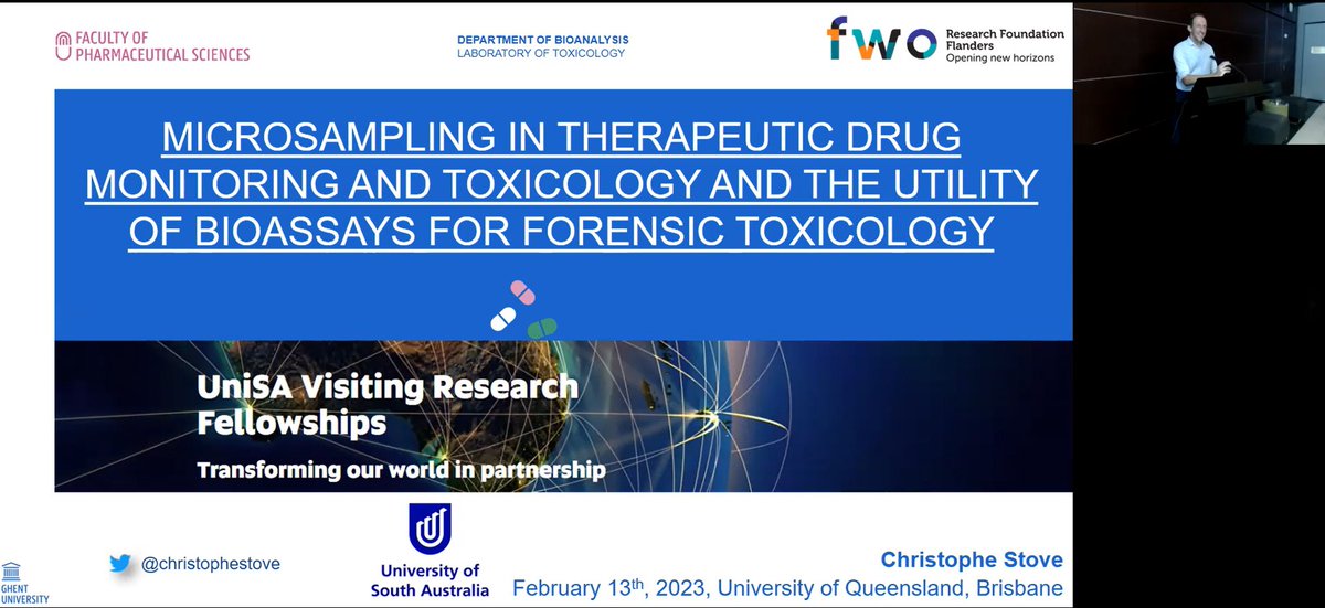 CRE_RESPOND's tweet image. This Monday we were very fortunate to welcome @christophestove as a guest to share his research and expertise in the field of #microsampling #therapeuticdrugmonitoring and #forensictoxicology here at CRE RESPOND. His talk will be available on our YouTube channel soon.