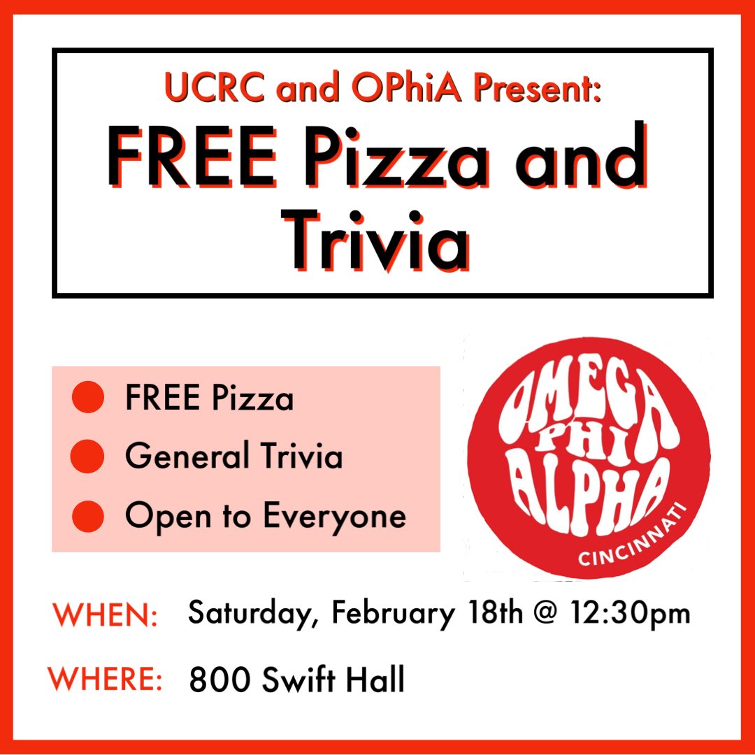ucrocketry's tweet photo. We are excited to partner with OPhiA for a night of FREE pizza and trivia this Saturday!

We welcome people of all majors, backgrounds, and experiences so bring a friend, fly solo and meet new people! https://t.co/vufk4eebAe