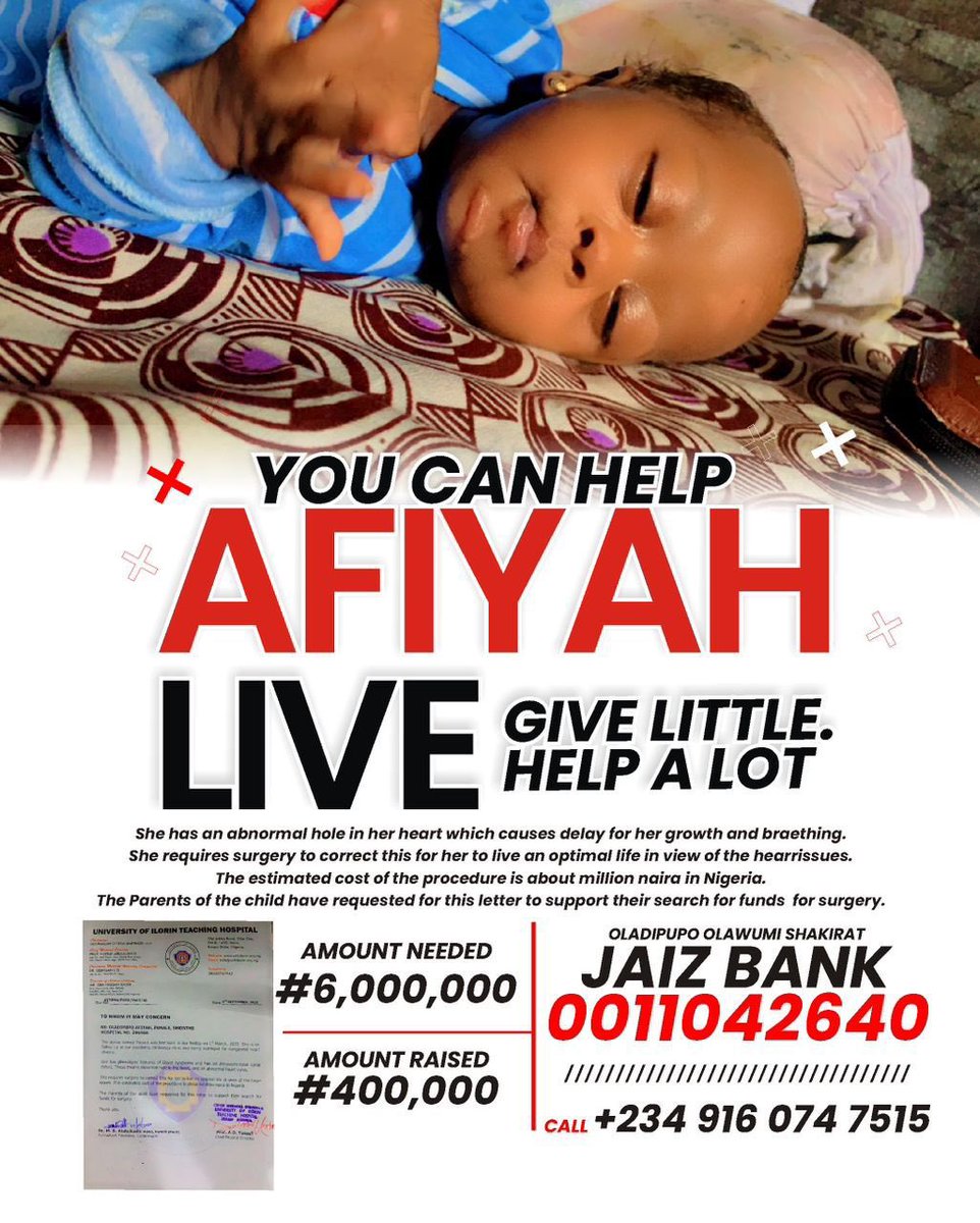 4Beez2C's tweet photo. Whatever it is, please be a part of this by donating and make it go a long way. She really need your help 🤲🏼 RETWEET #saveafiyah #ilorin #uith #Ramadan https://t.co/Dp1KSCvTwG