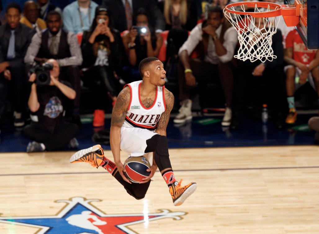 NBAMemes's tweet photo. Damian Lillard being in the Rising Stars Challenge, Skills Challenge, Three-Point Contest, Slam Dunk Contest, and the All-Star Game in 2014 doesn't get talked about much. https://t.co/njv9wSMRQU