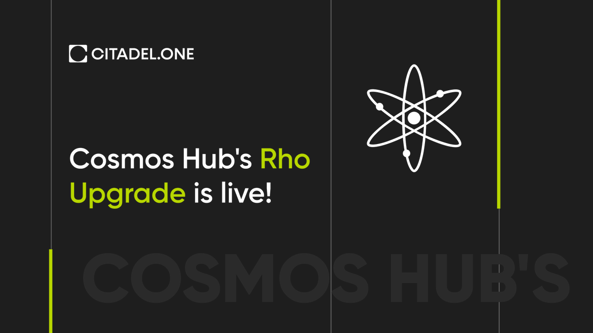 CitadelOne_'s tweet photo. Cosmos Hub's Rho Upgrade has been deployed!
The release contains a lot of bug fixes, as well as the addition of the Global Fee module developed by @TgradeFinance
More info in the article on Medium: https://t.co/5z3xWbLImF
#CosmosHub #TGrade #IBCGang #CosmosEcosystem $ATOM https://t.co/TTEb24dcfh
