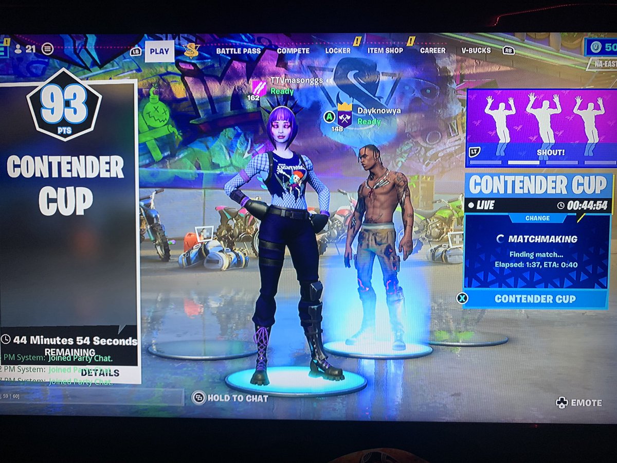masonggs_'s tweet photo. In 2 games for 93 points with @Dayknowy #ChampionsLeague #fortnite #fortnitecomp #FortniteChapter4 #fortniteduos https://t.co/dmqkoaF1SA