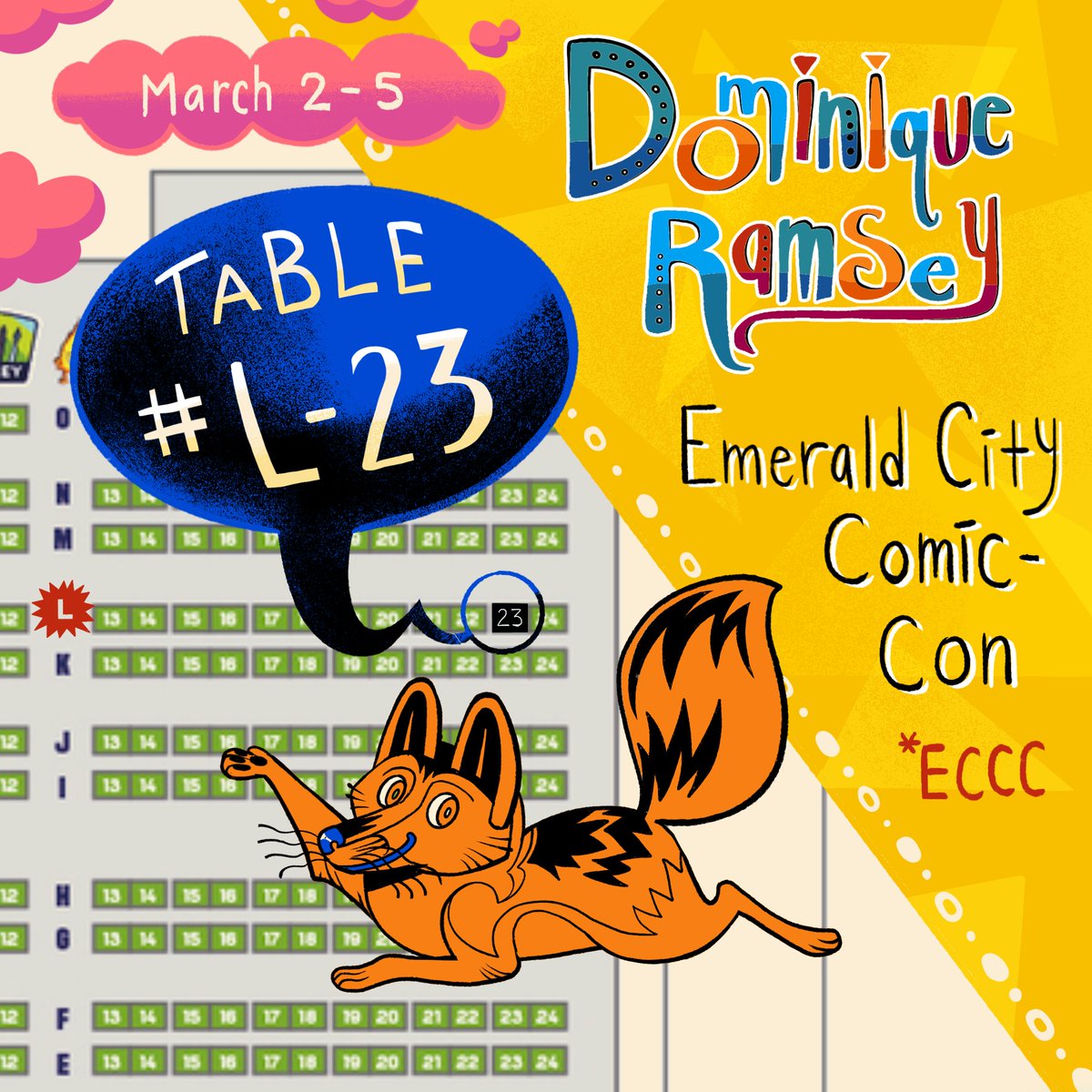 I will be tabling at Emerald City Comic Con next month in the artist alley! 
Come find me at table L-23✨💚 