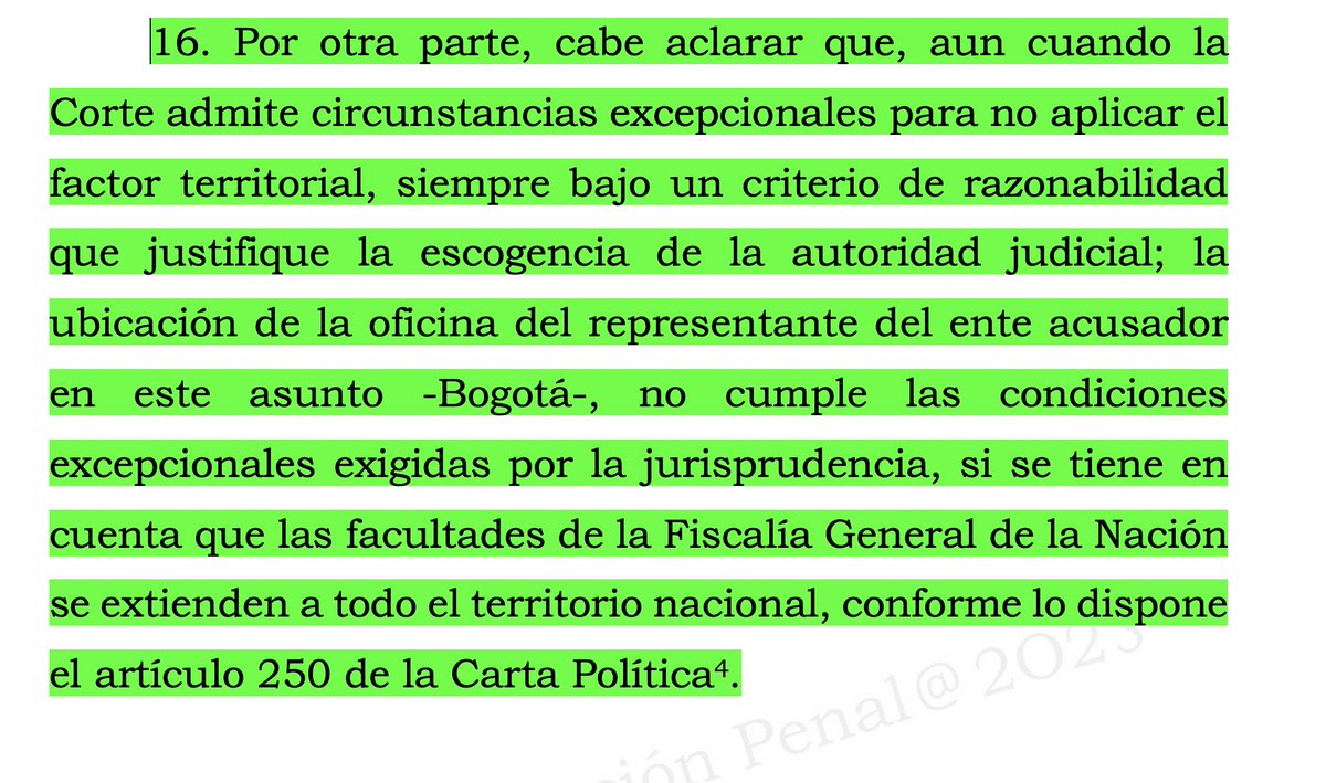 alfesac's tweet photo. Control posterior de interceptaciones. Ni la ubicación territorial de la Fiscalía ni la sospecha que en la ciudad donde ocurrieron los hechos la información pueda filtrarse, son razones válidas para afectar el factor territorial respecto del juez de Gtías para control posterior. https://t.co/zZ2OL87l1Y