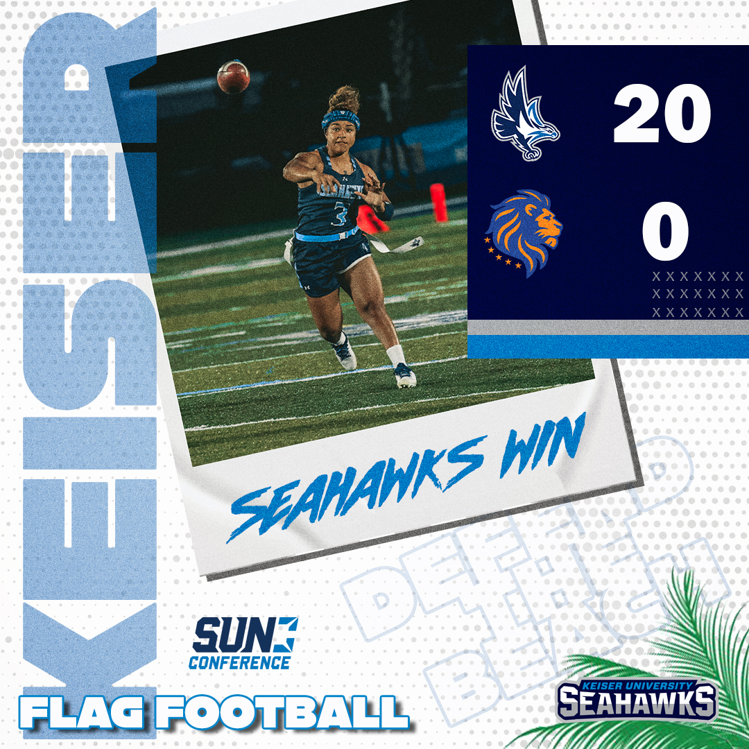 Keiser_WFlagFB's tweet photo. FINAL

Season-Opening Win ☑️ | Sun Conference Win ☑️ | Shutout ☑️

1st QTR (3:19)
🏈 - Rhoden to Rubino (7 yds) (XP Good)
2nd QTR (8:02)
🏈 - Rhoden to Rodriguez (6 yds) (XP Good)
4th QTR (6:41)
🏈 - Rhoden to Caprio (24 yds) (XP No Good)

#DefendTheBeach https://t.co/BEENk4yIrR