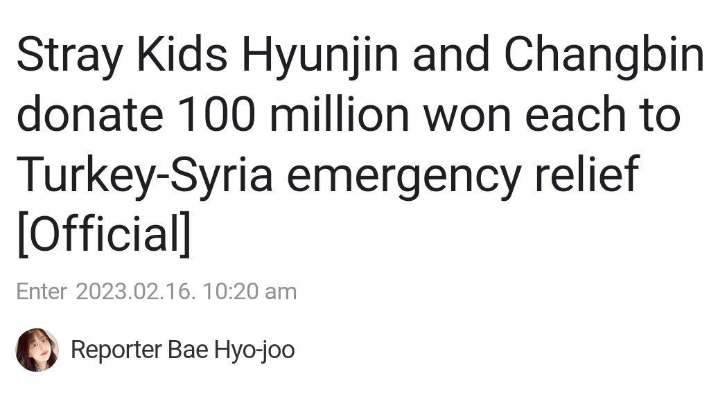 golflefleur's tweet image. changjin both donated to turkey-syria emergency relief ☹️