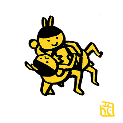 no humans simple background white background yellow theme riding smile animal  illustration images