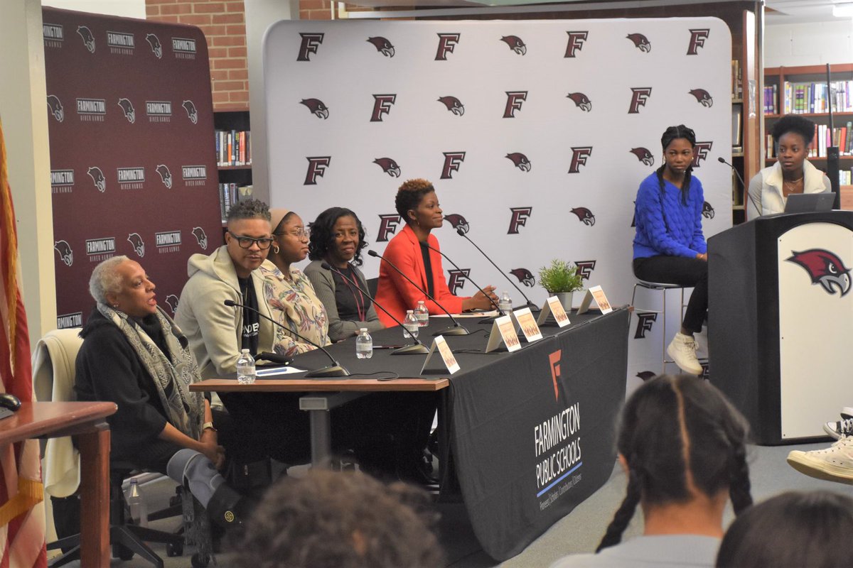 Our Black Student Union hosted a panel discussion on Celebrating Black Excellence in CT.  Our honored guests inspired students through their lived experiences, advice, and insight. @fhsactivities1 <a href="/SheffMovement/">Sheff Movement</a> <a href="/FPSFarmingtonCT/">Farmington Public Schools</a>