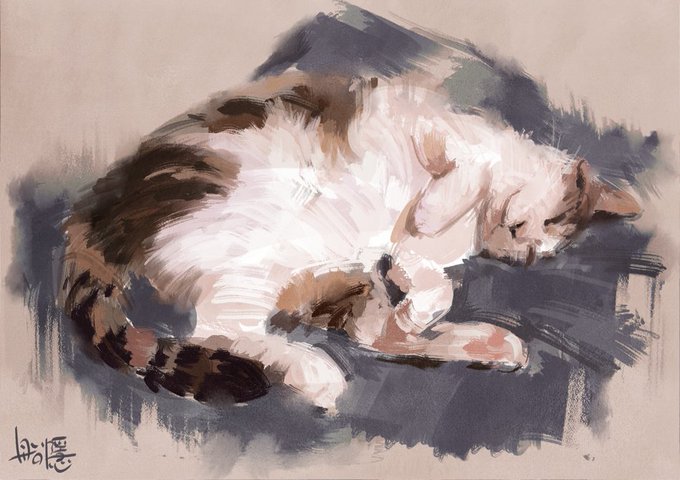 猫描いた 