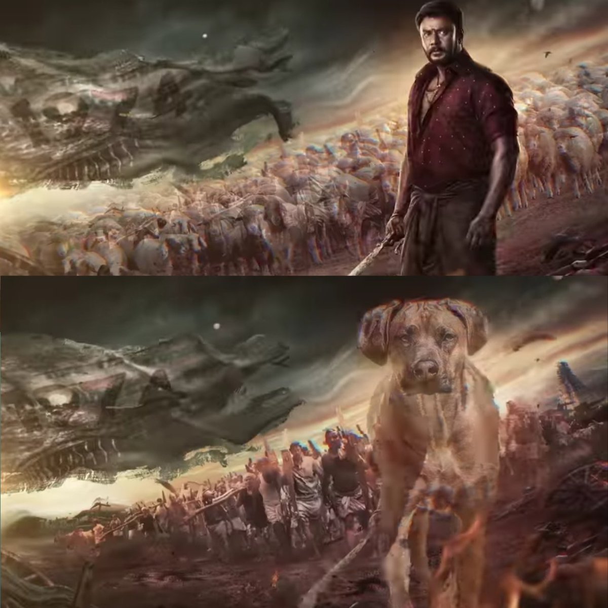 kicchanafanadda's tweet photo. @dasadarshan blo ee First Look poster nodidmele nammerguu kaadthiroo kattakadeya prashne ( Ee naayi🐕) yaavdu ? 
Plz ans me 
#D56
#D56TitleReveal #D56UncoversOnFeb16 #D56update #DBoss #Darshan 

👑king - @KicchaSudeep 😎
KICHCHAFOREVER🥰
#KicchaSudeep #Kiccha46 #KichchaSudeep https://t.co/tVvMSfRMP5
