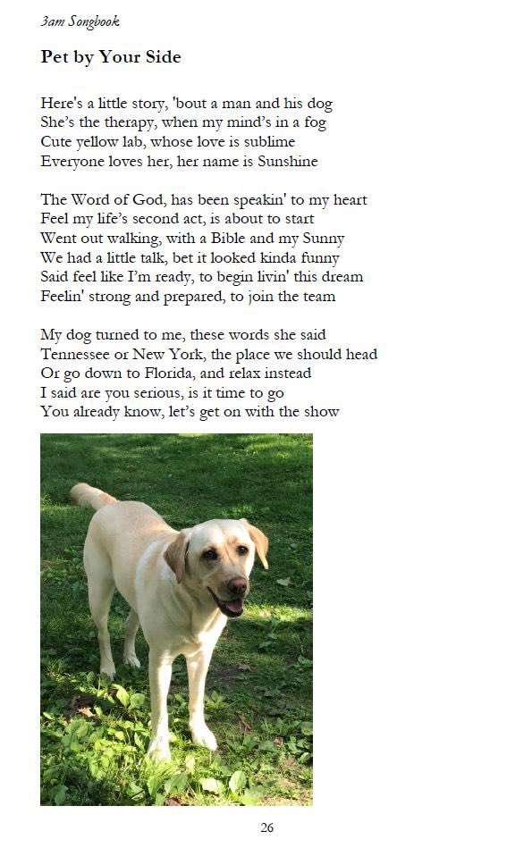 BrianJoseph777's tweet photo. #PetByYourSide from #3amSongbook #ShareTheLove #Bible #Poetry #TherapyAnimals #Pets #Bible #TimBurton #NightmareBeforeChristmas #Love @Jeep @barkbox @JourneyOfficial #Psalm91 https://t.co/KTrvKRZCRC