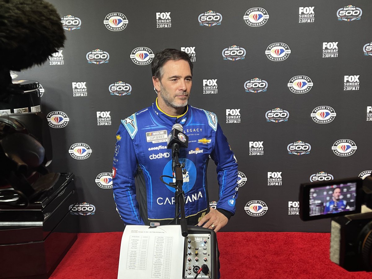 AlwaysRaceDay's tweet photo. Your lock-in entries to the 65th Daytona 500 after qualifying tonight:

Jimmie Johnson and Travis Pastrana. https://t.co/3uSuVgj1Uk