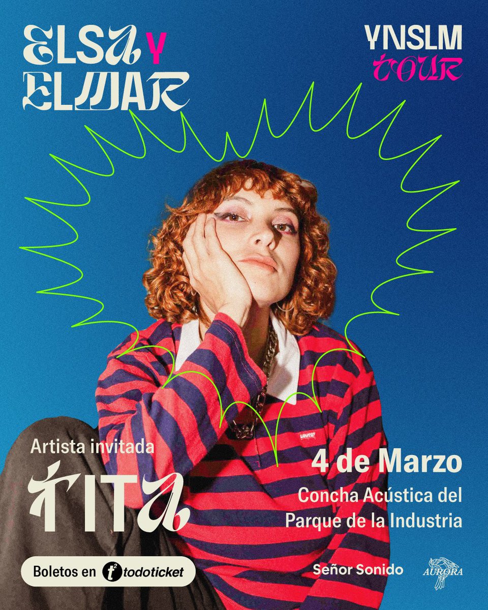 senorsonido's tweet photo. Una noche especial merece un inicio especial. @TitaMorenoB es la artista invitada para abrir el concierto de @elsayelmar el próximo 4 de marzo en la Concha Acústica del Parque de la Industria. 🇬🇹👽✨

🎟️👉🏼 Entradas disponibles en @todoticket
https://t.co/Yn8za4woMm https://t.co/5Yqb51N0yA