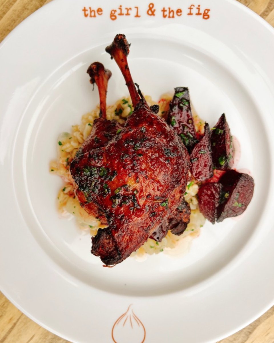 figgirl's tweet photo. Don’t mess with perfection: Our duck confit has been a menu staple for 25 years. Served with rotating seasonal vegetables, this dish is always a showstopper. https://t.co/28XnGWcq2e