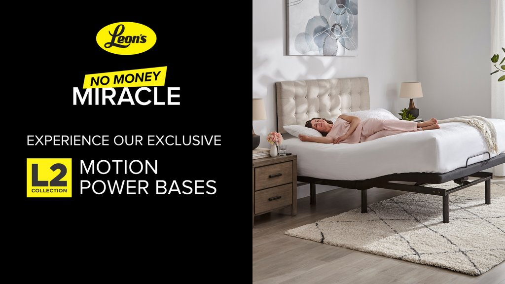 LeonsFurniture's tweet photo. Take your sleep to new heights with an L2 #AdjustableBase! 🙌🏼 Starting from $799! Elevate your sleep today! Plus, check out our EXCLUSIVE financing offer – limited time only! 💸 Don’t miss out!

Shop -> https://t.co/21z87aUhYO https://t.co/DPn021em8K