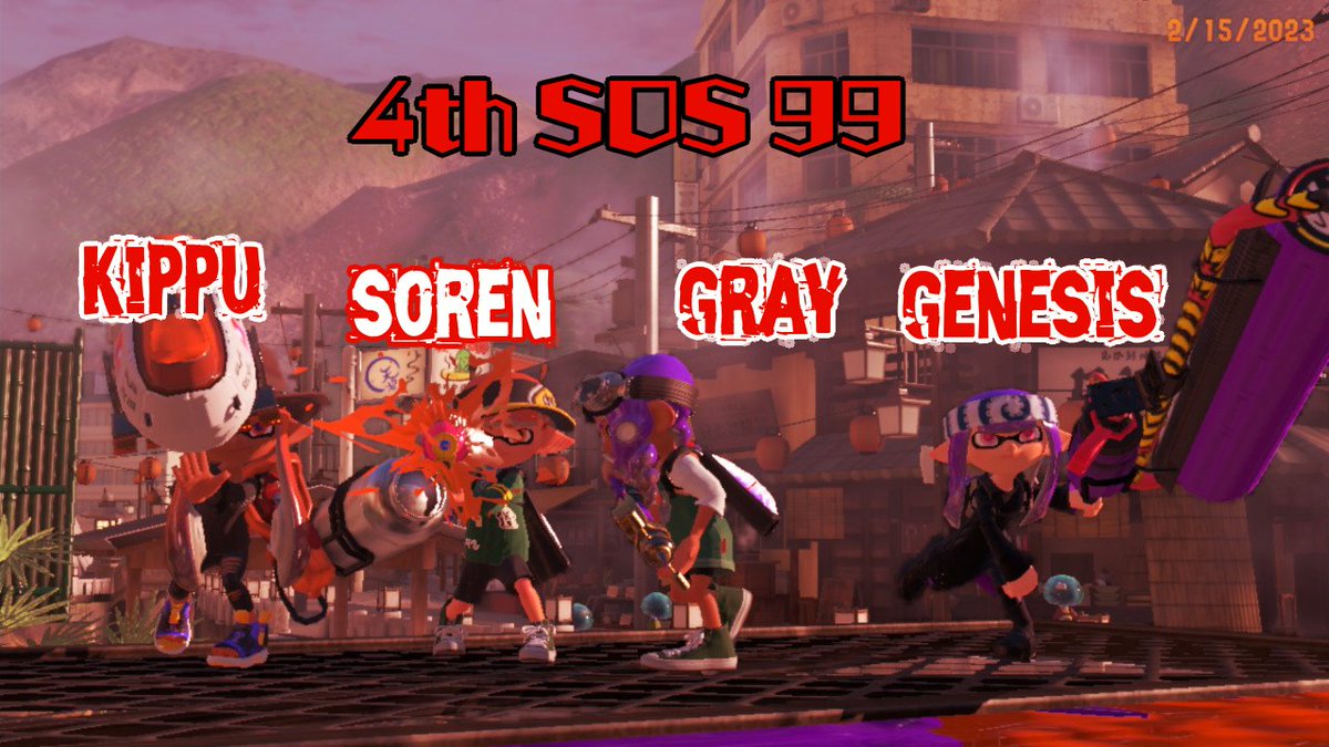 ArmageddonSpl's tweet photo. After an unfortunate sequence of events, Armageddon gets 4th in SOS 99. thank you soren for subbing, ggs 🔥🔥

@graytheghost this ratio , splash, machine
@ledgedemon carbón, plumón (splash)
@Hydra_Splatling heavy, fire hydrant
@SynSoren splash, ttwerk https://t.co/ZFzq8ojsJu