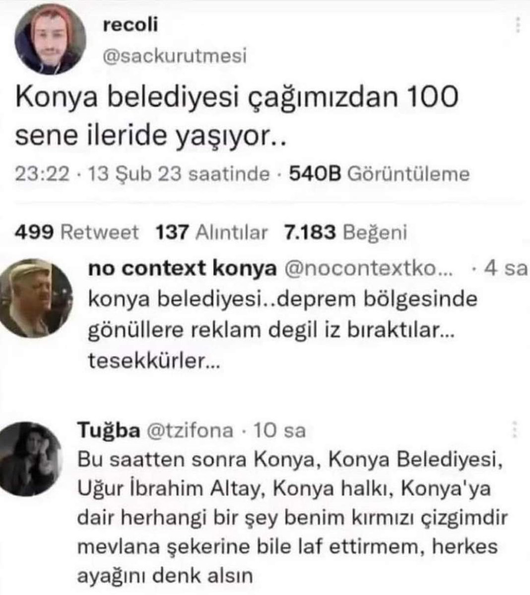 Teşekkürler <a href="/u_ibrahim_altay/">Uğur İbrahim Altay</a>         Başkanım…
Teşekkürler <a href="/Konyabuyuksehir/">Konya Büyükşehir Belediyesi 🇹🇷</a>
Teşekkürler #Konya halkı