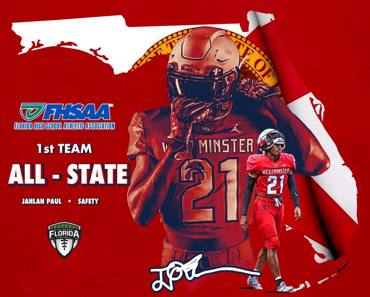 Congratulations Senior ATH Jahlan Paul @jahlannnn on being named to the 2022 @FlaHSFootball All-State 1st Team‼️ #flhsfb @FACACoach @FHS7v7A @FHS7v7ACollLink @FDPlayBook @scorestream @HSFBamerica @DanLaForestFB @FHSAA