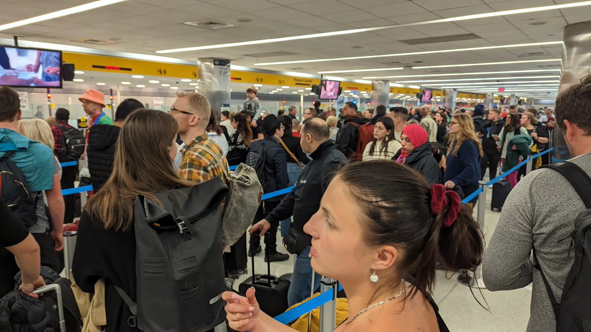 averzoubsite's tweet photo. @JFKairport @JeremyDauber @CBPNewYorkCity Our arrival flight was on time and we descended from the airplane before 20.30 pm according to the lack 9f service in this last 40 minutes we estimate 2 more hours to go. This cannot be a mistake it is done on purpose? For who's benefit? https://t.co/72DaBg9puD