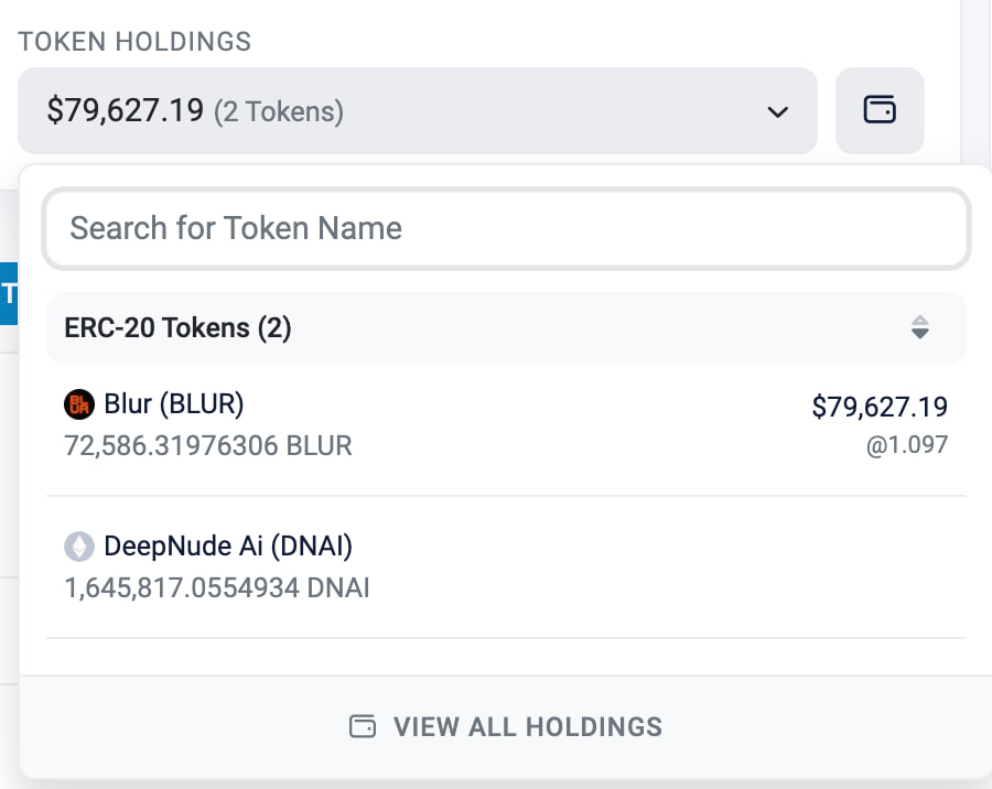 HawkingsBTC's tweet photo. Whale selling $BLUR and buying $DNAI deepnude, He still have 80K worth $BLUR airdrop left👁. Probably nothing. https://t.co/Oqd0nG3maa