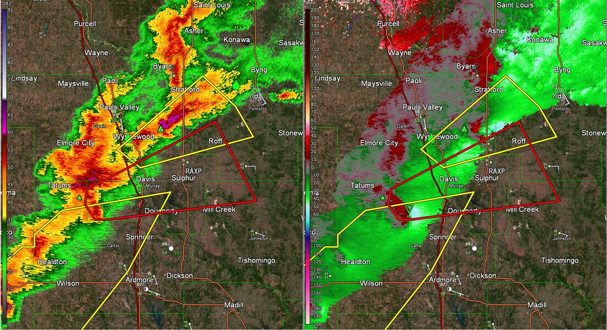 WxAtom on Twitter "got some supercells near Davis and Roff Oklahoma