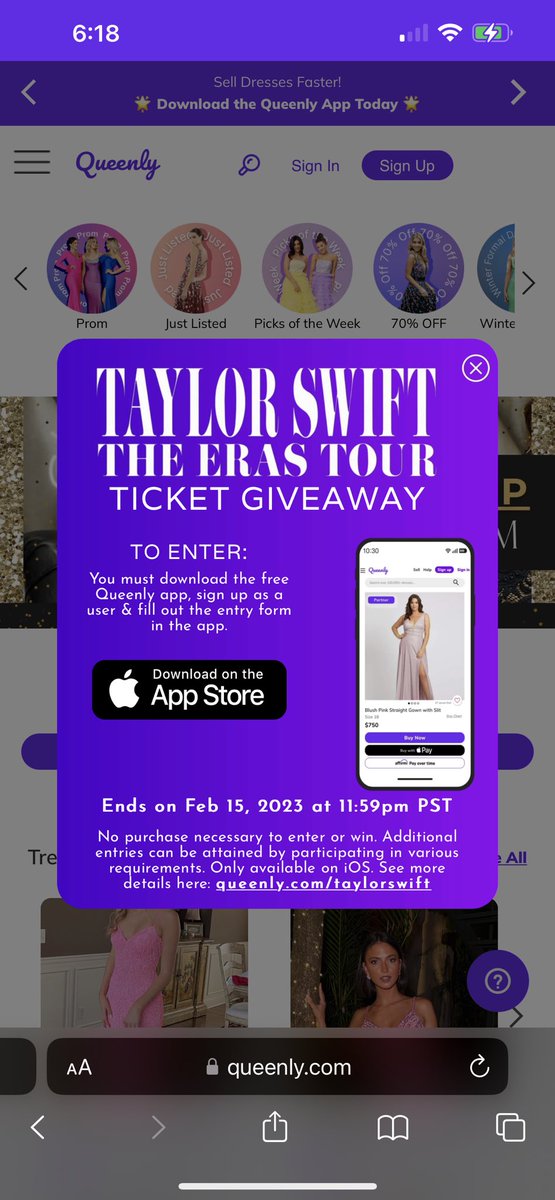 trisherrr's tweet photo. @ErasTourResell @ValLovesHarry2 Last day to enter the @queenlyapp TS giveaway! 💜 two free tickets to the March 24th show (plus airfare &amp; hotel) 💁🏻‍♀️ https://t.co/ddIA0aiuf5