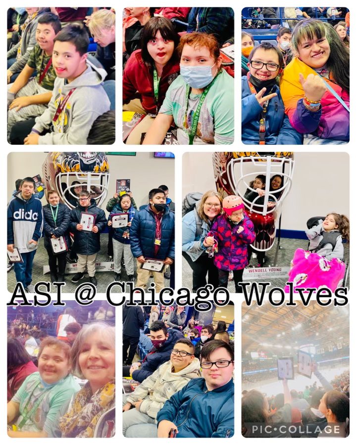 KerryASpencer2's tweet photo. @Morton201 ASI students livin’ it up today @Chicago_Wolves Hockey! 

#MortonPride
#LoveWhereYouLearn https://t.co/F9TSSAiPle
