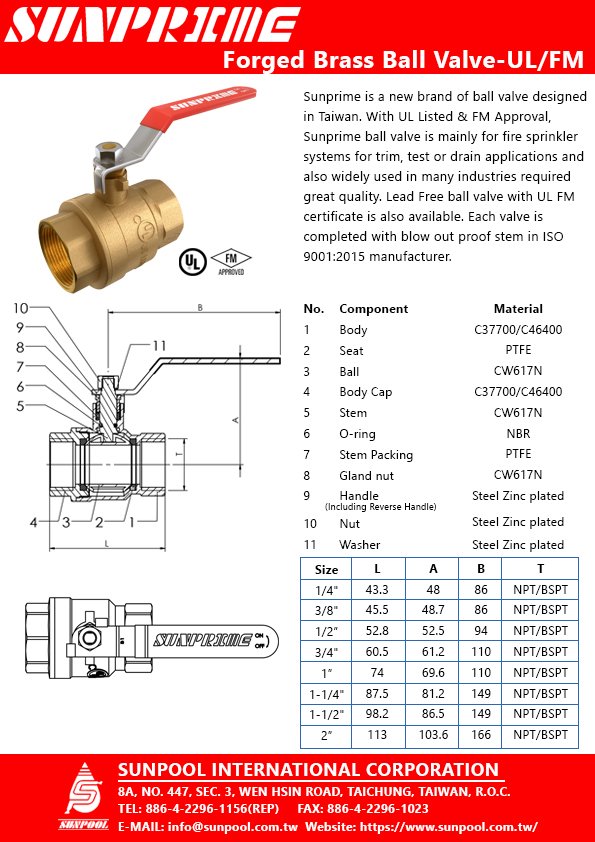 sunpool_int's tweet photo. Introducing Sunprime, a new brand of high-quality ball valves designed in Taiwan. UL Listed & FM Approved. Ideal for fire sprinkler systems, industrial applications and more. Our lead-free valves are also certified by UL & FM. Contact us for more info. #Sunprime #BallValves https://t.co/jjnVsUMPTt