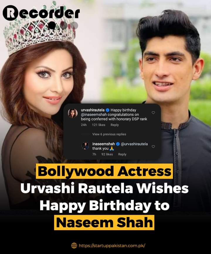 YtAccount18's tweet photo. Bollywood actress, Urvashi Rautela,  posted a birthday message for Naseem Shah on Instagram 😲

Read more:https://t.co/tYBikvp27q

#Cricket#UrvashiRautela https://t.co/zNLAbFLzI5