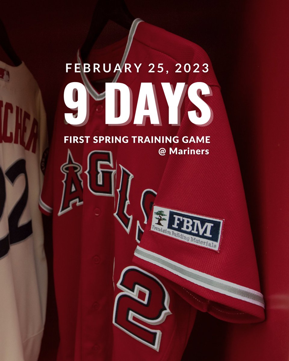 FBMSupply's tweet photo. Counting down the days until @Angels first spring training game on February 25th! Excited to see the Angels Jersey with the FBM Brand take the field for the very first time against the @Mariners. Let's play ball!
⚾️😇 #foundationbuildingmaterials #gohalos https://t.co/GWWWmjluSd