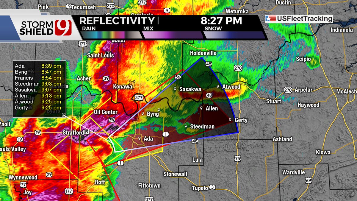 Lacey Swope on Twitter "RT AAdamsWX Tornado Warning for Pontotoc