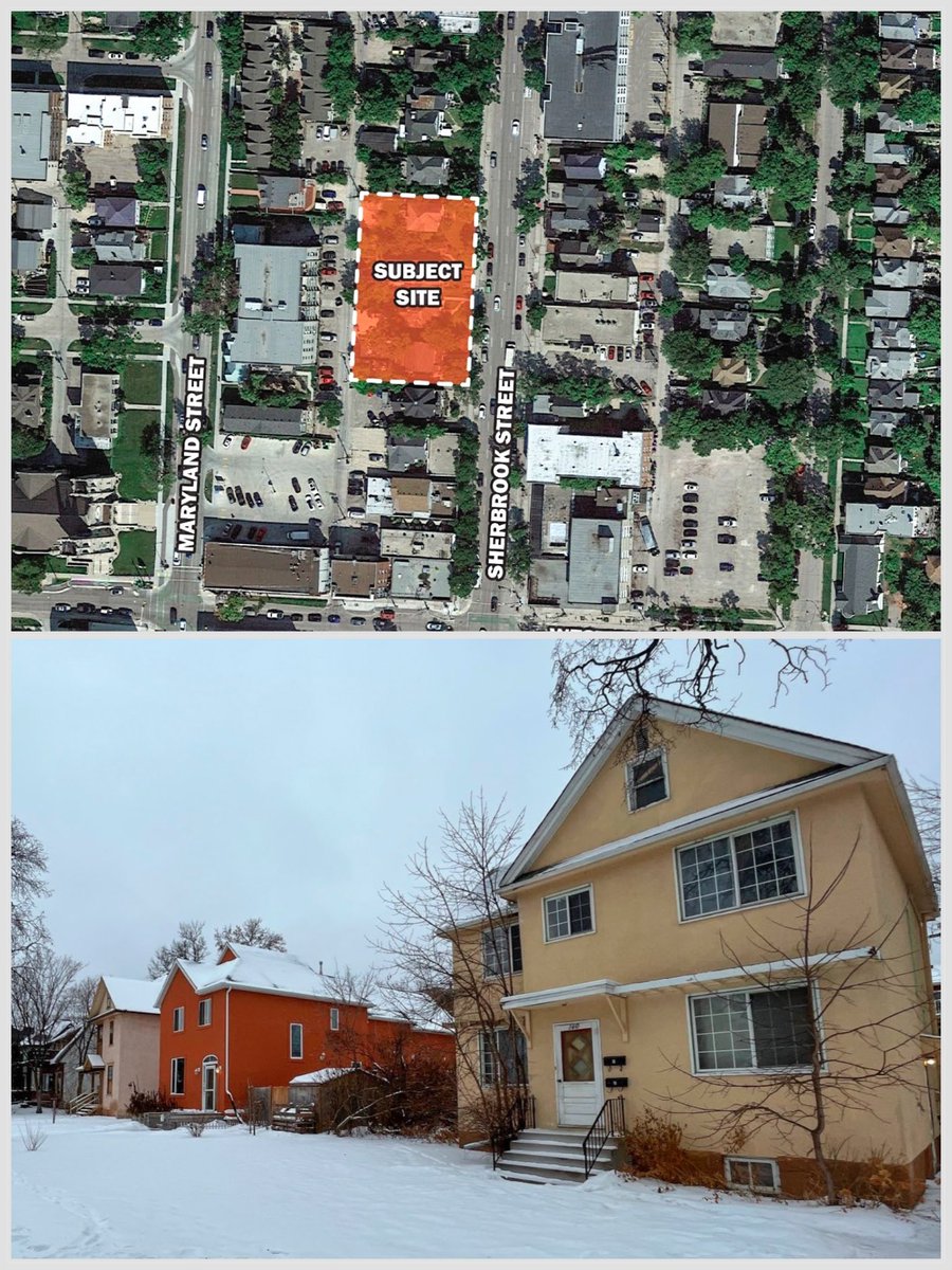 brent_bellamy's tweet photo. Another new development for Winnipeg’s Sherbrook Street. Four houses becoming 120 new homes. In 2014 the street was narrowed and bike lanes were added, a catalyst for its organic transformation into a vibrant neighbourhood high street. A great model to reclaim all stroads. https://t.co/iBlotDP7Dm