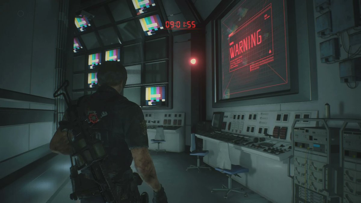 DiaLancea's tweet photo. Why did the #RE2make have LCD flatscreen TVs? Was this supposed to be 1998? https://t.co/qtGvbNTTsJ