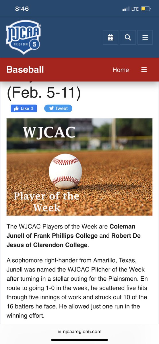 Frank Phillips College Baseball tweet media