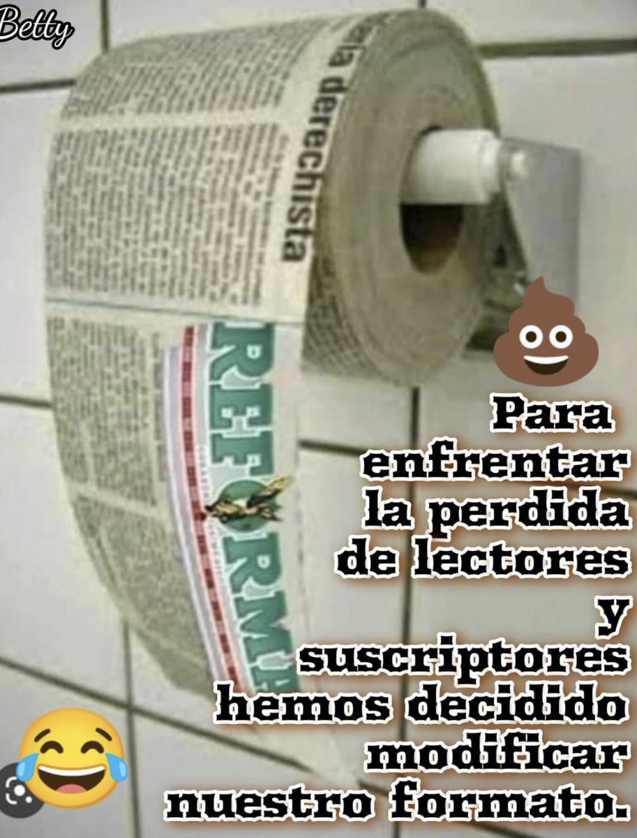 chioreya's tweet photo. El único uso q se le puede dar a este pasquin q por cierto fue fundado en la época de Salinas el innombrable ! https://t.co/UxrDzYD9la