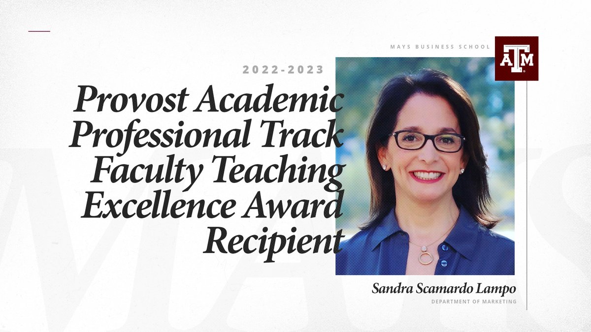 Please join us in congratulating Sandra Scamardo Lampo on being a recipient of the 2022-2023 Provost Academic Professional Track Faculty Teaching Excellence Award! Whoop!