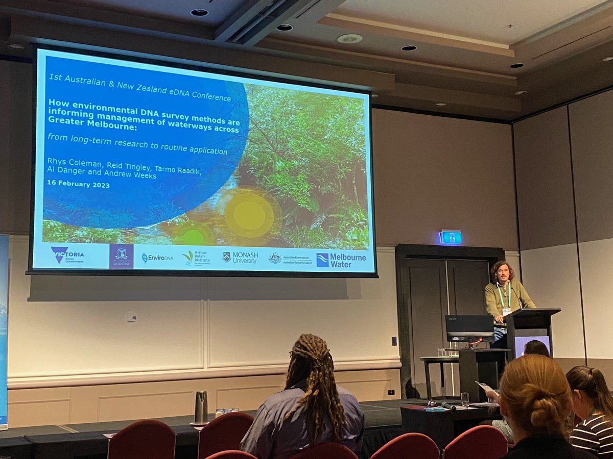 EnviroDNA (@enviro_dna) on Twitter photo Long-term research to routine application! Rhys Coleman, <a href="/MelbourneWater/">Melbourne Water</a> discussing how #eDNA survey methods are informing management of waterways across Greater Melbourne at #eDNA2023
@AusNZeDNA Long-term research to routine application! Rhys Coleman, <a href="/MelbourneWater/">Melbourne Water</a> discussing how #eDNA survey methods are informing management of waterways across Greater Melbourne at #eDNA2023
@AusNZeDNA