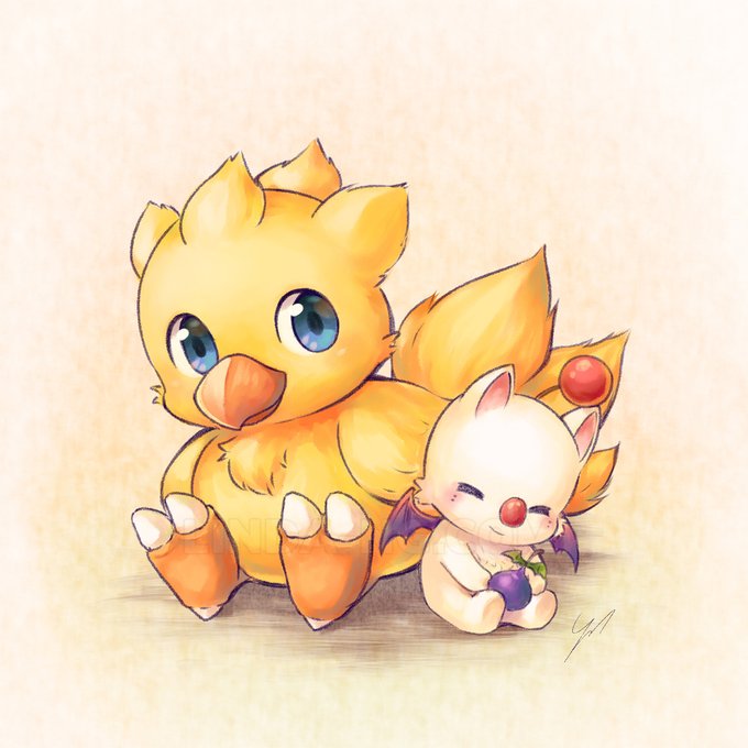 Chocobo and moogle for dino army art trade ~ 