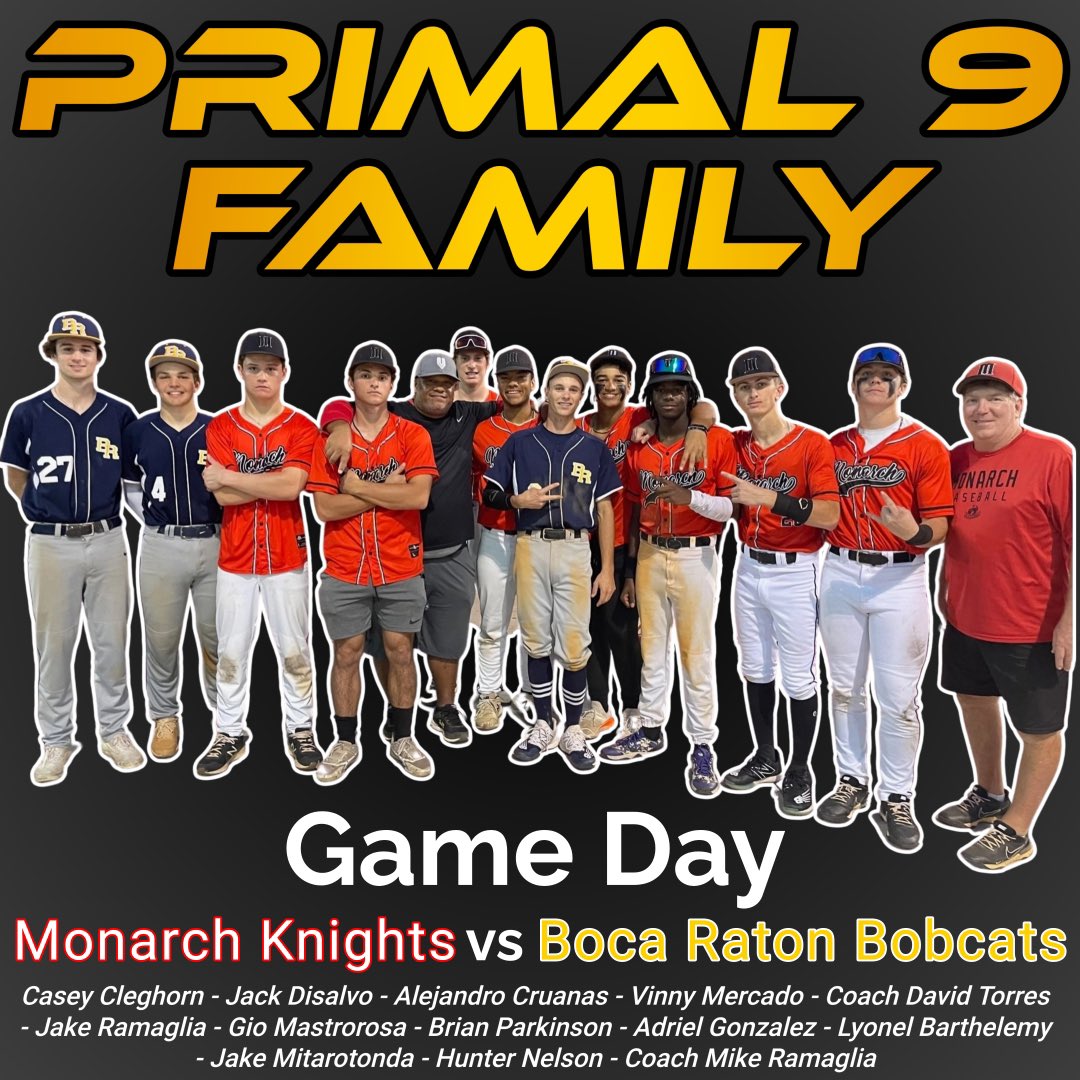 So glad to be with all of these PRIMAL 9 players at today’s game. Truly blessed to have players and their families trust our program. Many commits here and more to come. <a href="/mhs_knights_BB/">Monarch High Knights Baseball</a> <a href="/BocaHSbaseball/">BocaHighBaseball</a> <a href="/DutchBaseball/">Central Baseball</a> <a href="/CokerU_Baseball/">Coker University Baseball</a> <a href="/SFSCPanthers/">SFSCPanthers</a> <a href="/CornellRamsBB/">Cornell College Baseball</a> <a href="/Cap_Baseball/">Capital University Baseball</a>