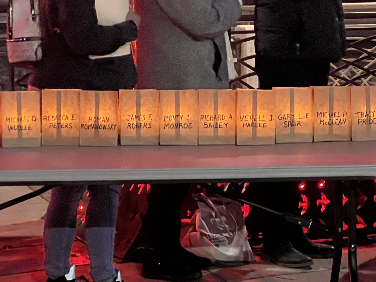 OurTownReno's tweet photo. A somber multilingual candlelight vigil tonight for those who lost their lives on the streets unhoused in Nevada last year including here in #Reno photos by @jacobkostu https://t.co/sxtOYO5mlh