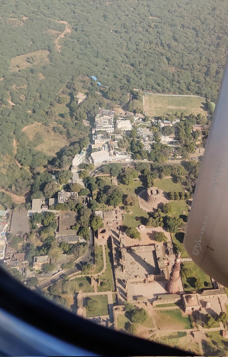 Juss above the #Qutubminar !! 

The #heritage complex looks awesome from #sky...