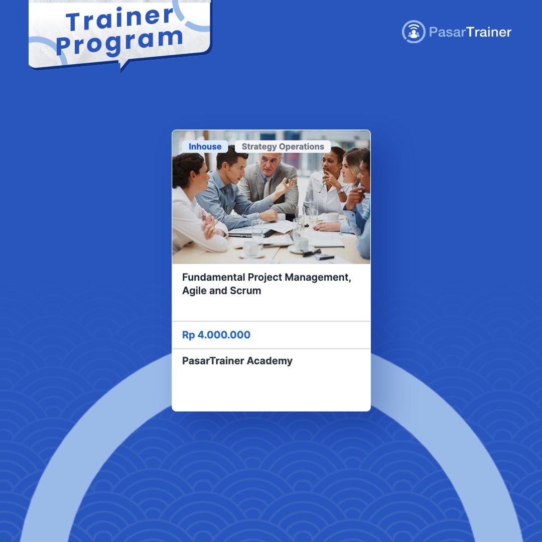 PasarTrainer's tweet photo. Meet our new professional trainer, Sartika Setiawan👋🏻
✨Specialist in Project Management, Agile, Scrum & Digital Transformation✨
📌 Find out what he teaches at PasarTrainer: https://t.co/qCgRf43PCk
#pasartrainer #trainingmarketplace #hrtraining #corporatetraining https://t.co/Aj4ir1RO2q