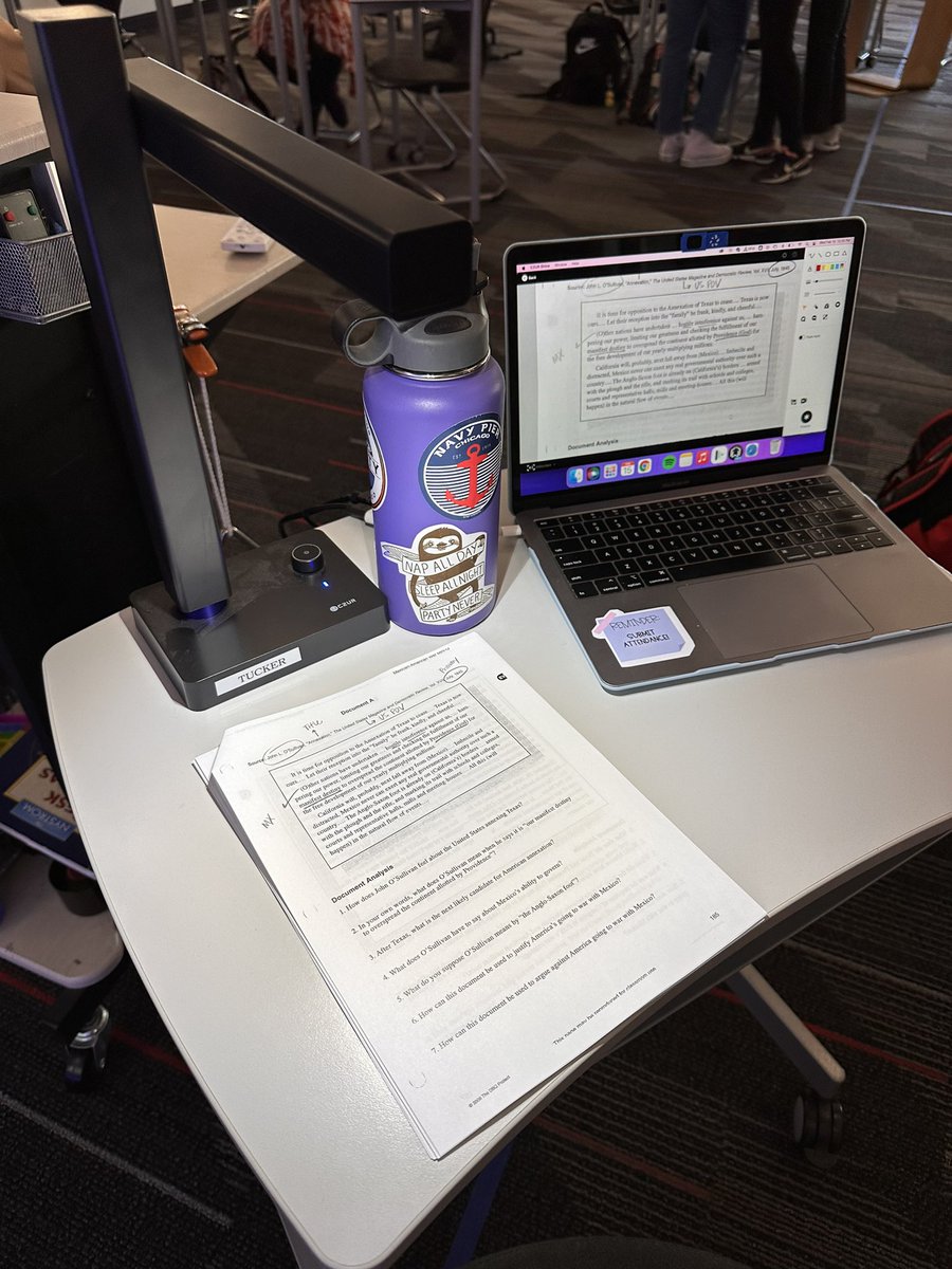 Sometimes when the tech isn’t working right, you break out the paper copies of the DBQ and the trusty document camera. Feels like I’m back in AP Euro as a student again!
