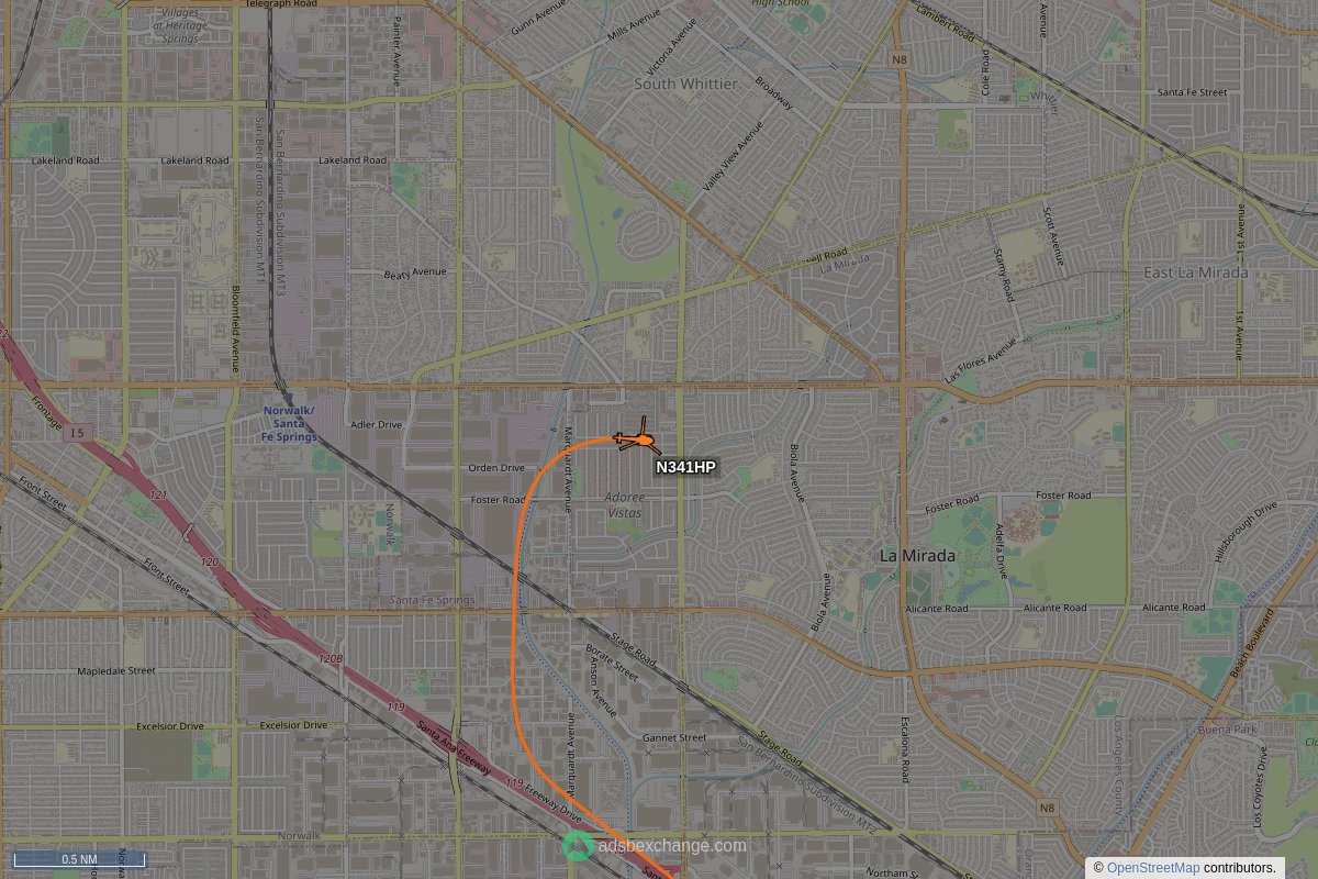 Police Overhead on Twitter "California Highway Patrol N341HP (a AS50) was seen near La Mirada