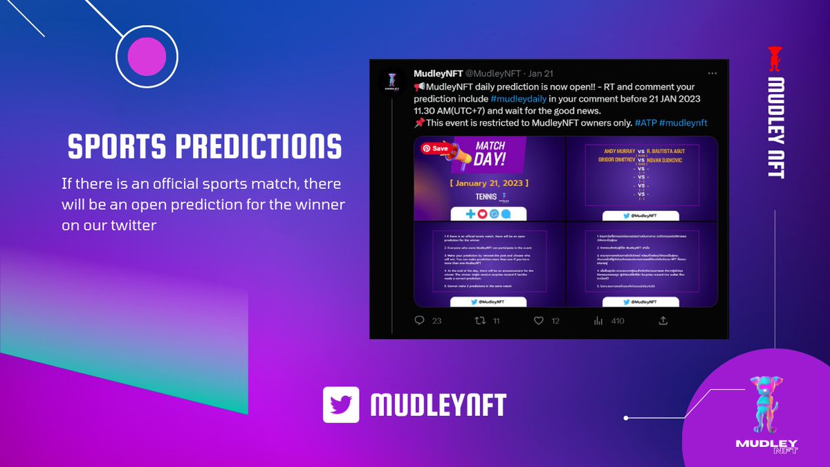 MudleyNFT's tweet photo. 🎁Giveaway 4 MudleyNFT 

 ☑️- Follow @MudleyNFT
 ☑️- Like + RT
 ☑️- Tag 3 friends + #mudleynft

On 17 Feb 2023 at 01:00 PM(UTC+7), there will be a LIVE announcement for the lucky person who receives NFT on▶️Mudley Channel.
#NFTGiveaways #SolanaNFTs #OpenSeaNFT https://t.co/cKk5ERmwWN