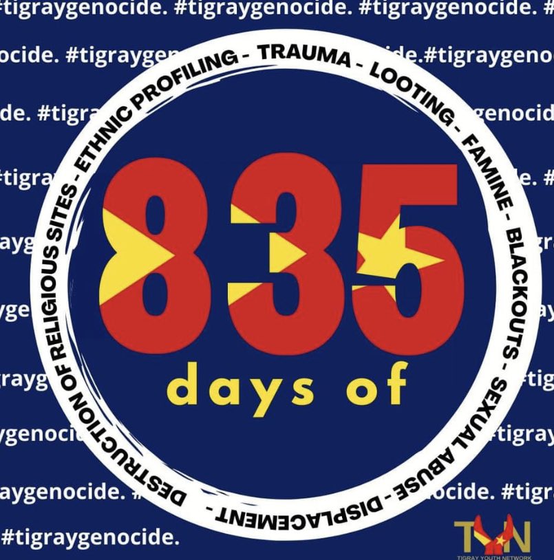 835 days of #TigrayGenocideAndSiege 
💛❤️#FreeTigray #IStandWithTigray  #Tigray  #HumanitarianCrisis #BeAVoiceForTheVoiceless #Ethiopia #UNSCActNow #AllowAccessToTigray #TigrayNeedsHumanitarianaid  #RefugeeLivesMatter  #OurLivesMatter  #Eritrea Troops Still on Tigray Soil