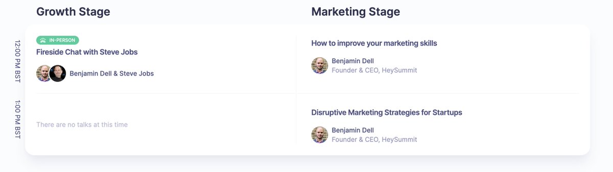 🎉 We just launched a new feature at <a href="/HeySummit/">HeySummit</a>  that makes it easy to display your event schedule.

Now you can link your talks to a stage for a brand new layout. Plus, it can even boost your ticket sales.

Check out the video for a walkthrough!

loom.com/share/f79c281b…