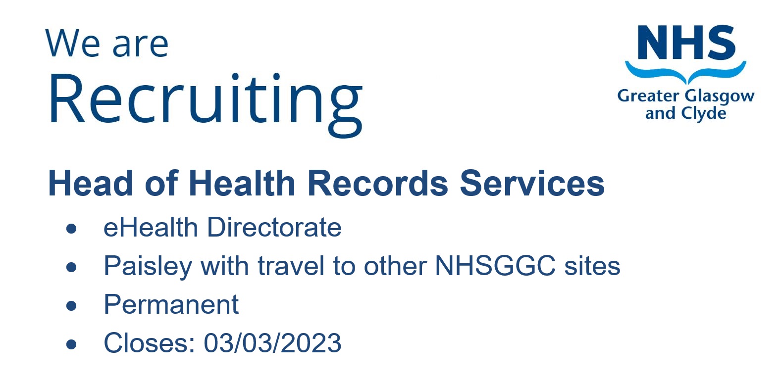 NHSGGC eHealth on Twitter "**New Vacancy** An exciting opportunity of